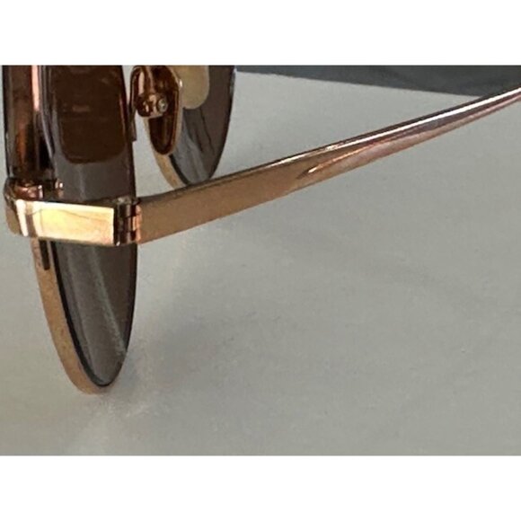 Linda Farrow Rare Rose Gold Wire Frame Chocolate Round Sunglasses LFL966 6 New main image 8